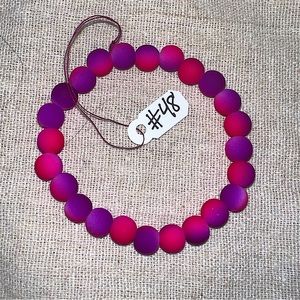 Pink/Purple Tye-Dyed Handmade Beaded Bracelet (#48)